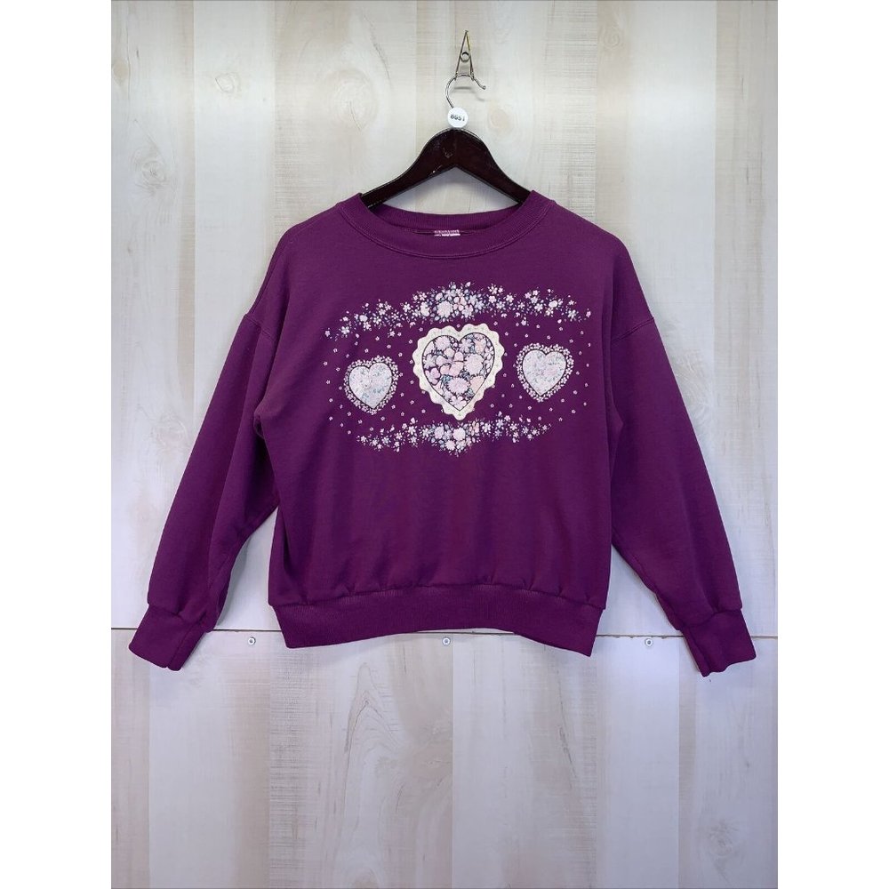 Vintage Gopher Sport Womens Purple Heart Graphic Sweatshirt Womens MP-8651